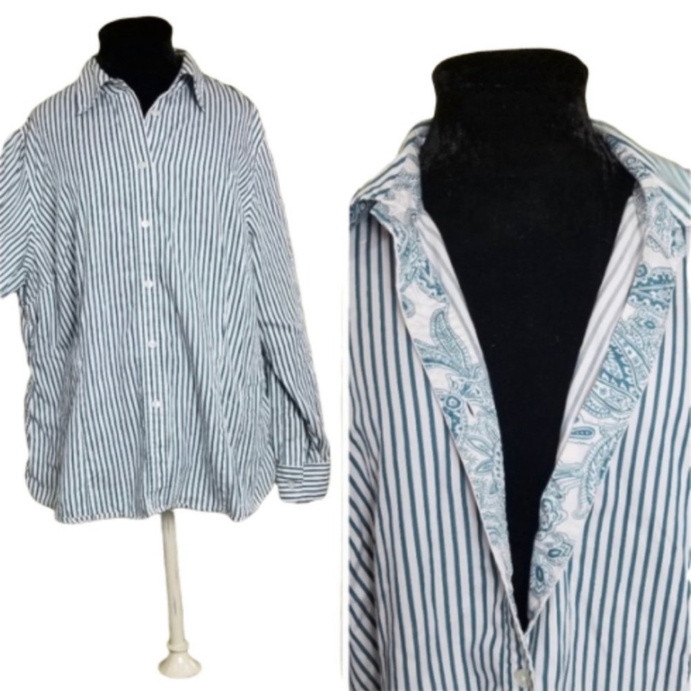 Jones NY Cotton Stripe w Paisley Inner